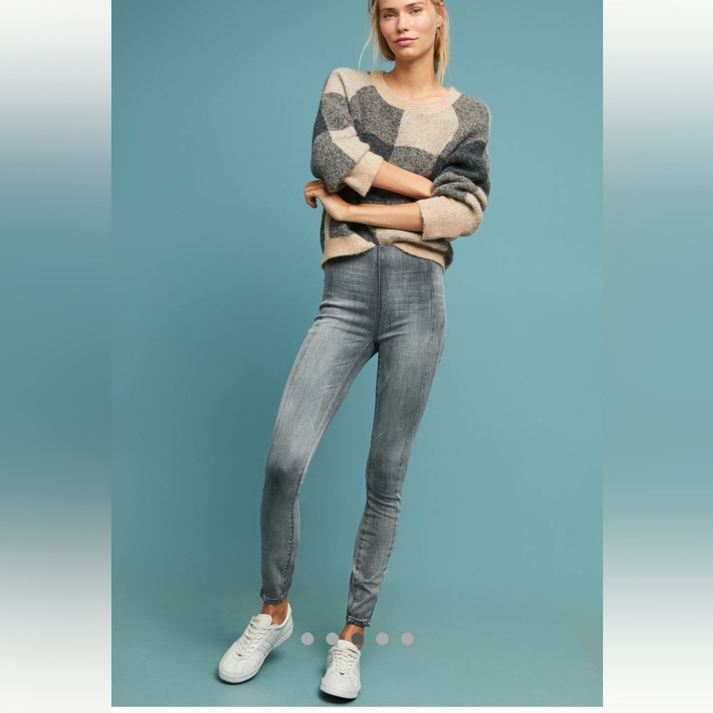 PILCRO - Anthropologie -HIGH-RISE PERFORMANCE DENIM LEGGINGS - size 29 dark grey